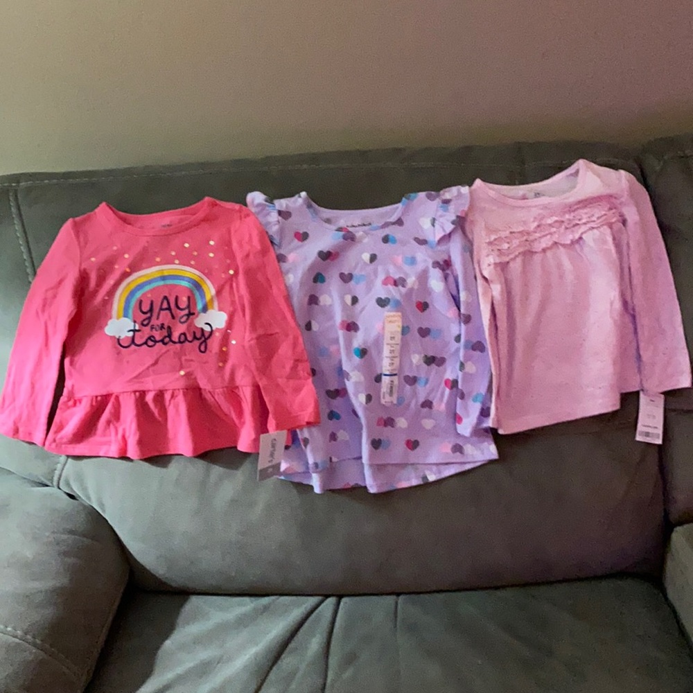 Lot of Girl’s 2 T shirts by Carter’s and Jumping Beans. All new with tags.